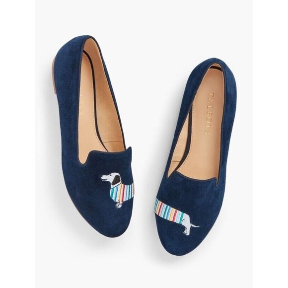 Talbots Loafer Dog Talbots Ryan Embroidered Suede Loafers Size
